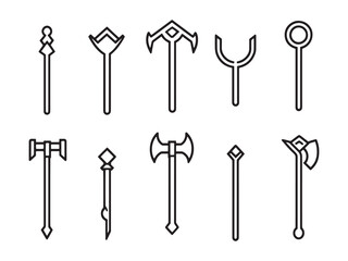 Crowbar Ultra Minimalist 2D Line Art Icon Set