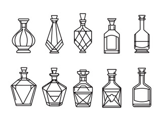 Crystal Decanter Simple Line Art Collection