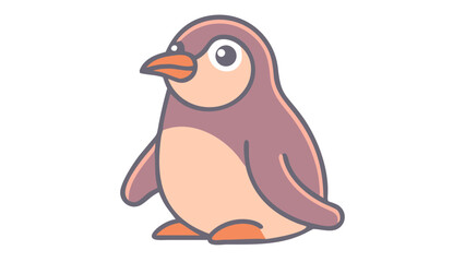 Naklejka premium Cute and Expressive Penguin Logo Icon Featuring an Oval Torso, Short Flippers, and Tucked Chin