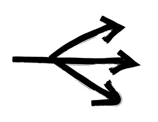 Hand drawn Arrows doodle on white background, Sketch arrow brush drawn, Marker pen Arrow decorative direction pointers  vector element design