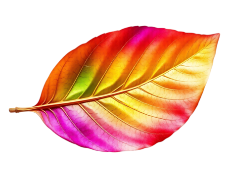 Vibrant Autumn Leaf with Translucent Details