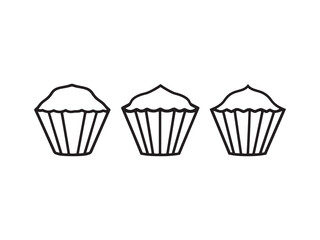 Ultra Minimalist Cupcake Line Art Icon Pack
