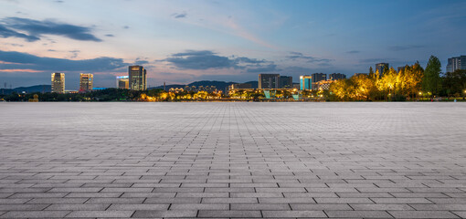 Captivating Urban Landscape at Dusk with City Skyline