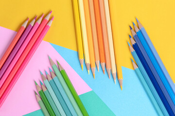 color pencils on background