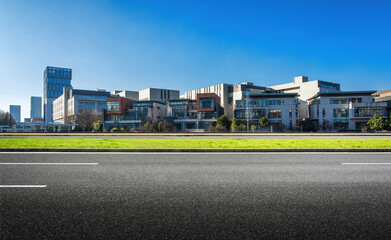 Modern Urban Architecture Against a Clear Blue Sky