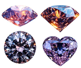 Fototapeta premium set of diamonds , jewelry, gem isolated background.