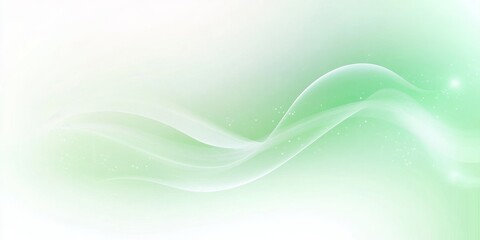 Obraz premium Soft Green Gradient with Flowing Wave Design