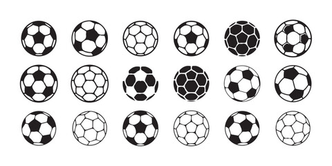 Soccer ball icon. Football game ball icons, football signs, line soccer sport ball – vector illustration eps 10. © MDABDUR