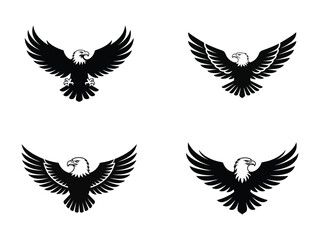 Fototapeta premium Collection of Majestic Eagle Emblems with Spread Wings - Power & Freedom