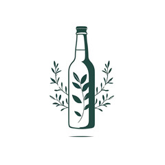 bottle and leaf logo