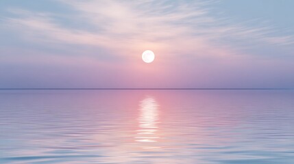 Full moon over the calm sea