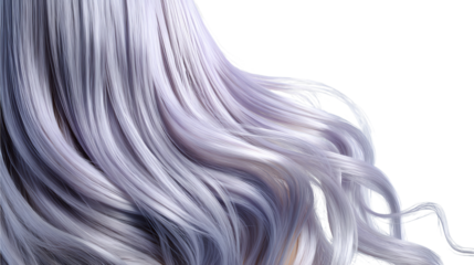 Flowing Lavender Hair PNG, Long lavender flowing hair PNG, soft wave lavender hair isolated, smooth luster hair no face, Pastel Wavy Hair Element, Isolated  Lavender Long Hair Design
