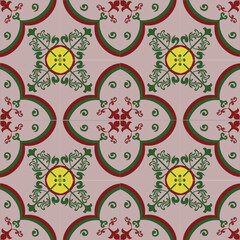 Seamless pattern of vintage floral elements with pink flowers, leaves, and butterflies, perfect for textile design or spring garden wallpaper