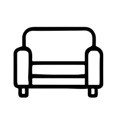 Outline Handdrawn Minimalist Armchair Furniture Comfort Home Living Room Icon