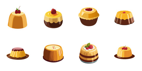 Multiple vector illustrations pudding

