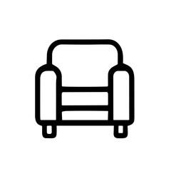 Simple Line Art Armchair Living Room Furniture Sofa Interior Icon