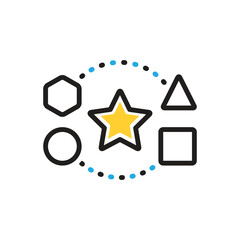 Multi color icon for shape