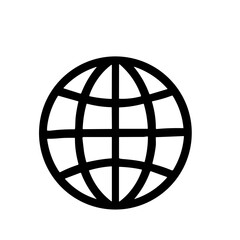 Simple Outline World Globe Grid Sphere Symbol Representation Icon