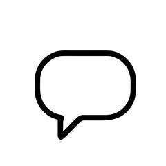 Fototapeta premium Simple Black Outline Message Bubble Shape Social Media Icon Element