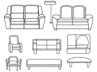 Leather Sofa Minimalist Line Art Pack