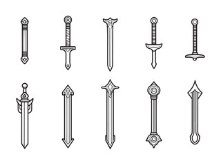 Letter Opener Simple 2D Line Illustration