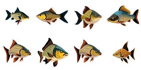 Multiple vector illustrations fish

