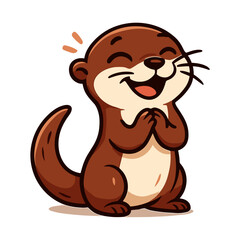 ferret cartoon weasel expresses pure joy