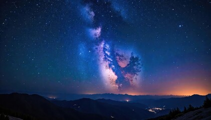 Fototapeta premium Mesmerizing celestial display of countless stars illuminating the night sky, creating a breathtaking panorama Perfect for astronomy, travel, and nature themes , pattern, stunning, space