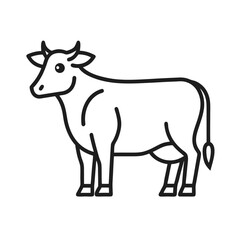 a cow outline vector icon 