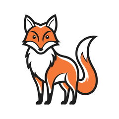 red fox vector illustration