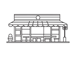 Local Diner Minimalist 2D Line Art EPS 