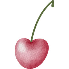 Cherry element drawing, cute, tied with a bow