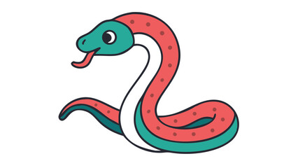 Naklejka premium Cute and Expressive Snake Logo Icon Featuring a Curled Body, Tapered Head, and Smooth Flowing Lines