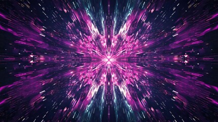Abstract Purple And Teal Light Burst Explosion