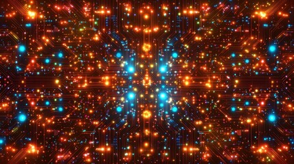 Obraz premium Illuminated Circuit Board Abstract Digital Art