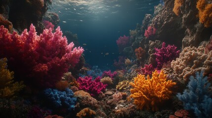 Obraz premium Vibrant Coral Reef Underwater Ecosystem Scene