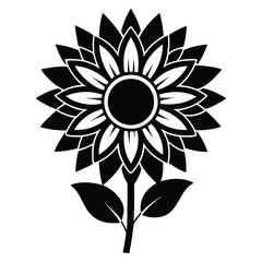 Fototapeta premium Flower icons set isolated on a white background. Flower simple icon. Vector illustration