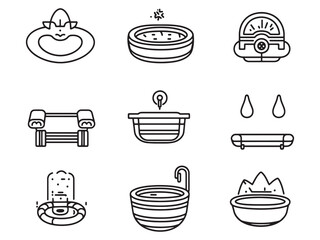 Modern Hot Tub Minimalist Vector Design