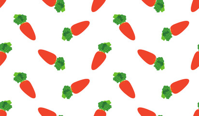 Seamless pattern with carrot, vector illustration of vegetable, healthy vegan food wallpaper