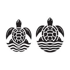 turtle logo, editable vector image