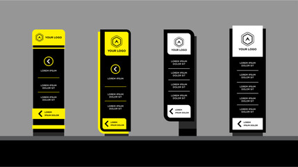 Exterior and interior signage template set corporate identity