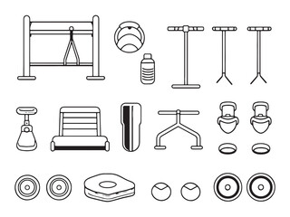 Luxury Home Gym Equipment Line Art Set