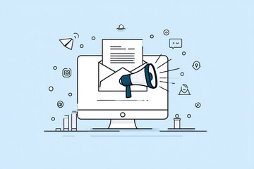 Email Marketing and Digital Communication Vector Illustration
