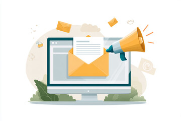 Email Marketing and Digital Communication Vector Illustration