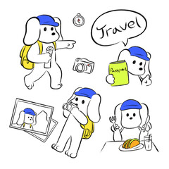 Traveling Dog Illustration
