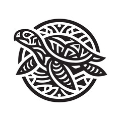 turtle logo, editable vector image