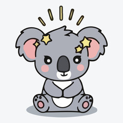 Adorable Kawaii Koala Illustration Cute Cartoon Animal Design
