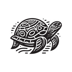 turtle logo, editable vector image