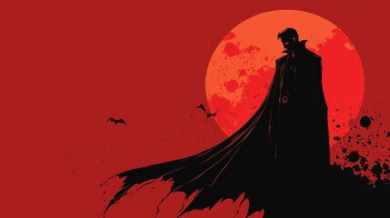 Halloween Minimalist Abstract Vampire and Blood
