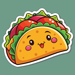 Adorable Cartoon Taco Illustration Cute Food Character Design